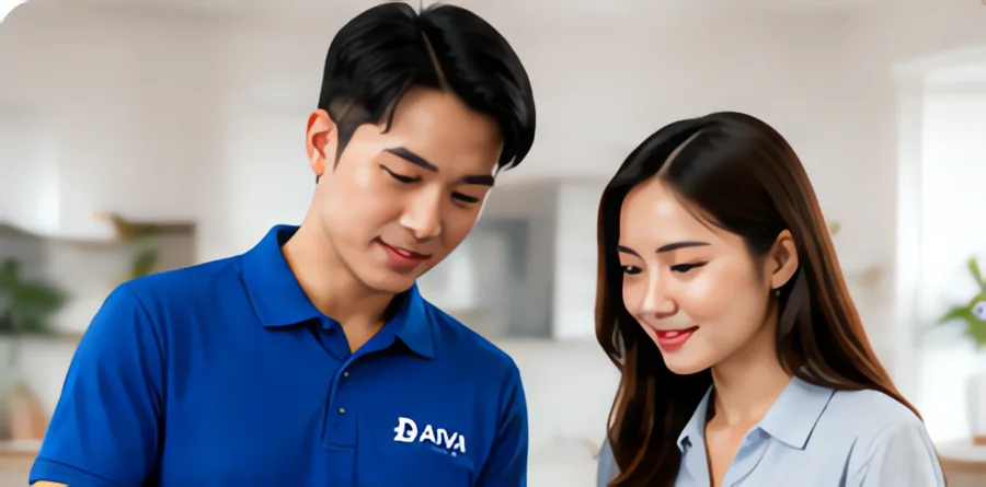 Kỹ thuật viên tư vấn cho khách hàng